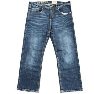 TK AXEL Mens Slim Boot Cut Jeans W38 L30 Dark‎ Wash Denim